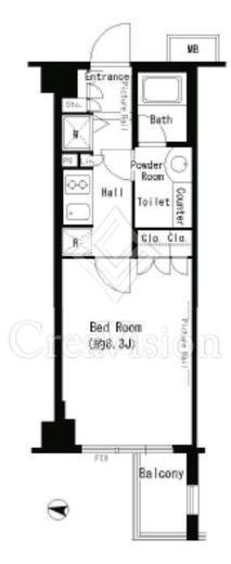 パークアクシス目黒本町　105号室　間取り