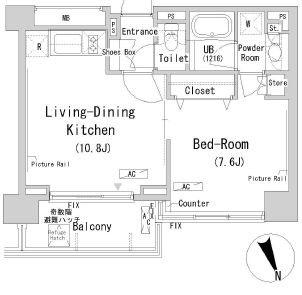 パークキューブ代々木富ヶ谷　301号室　間取り