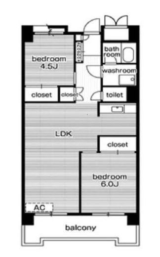 ビレッジハウス芝浦タワー　1-1204号室　間取り