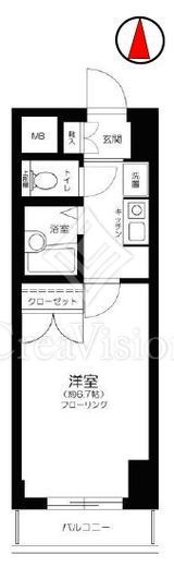 メインステージ西麻布　702号室　間取り
