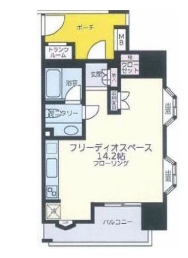 フリーディオ神楽坂　1002号室　間取り