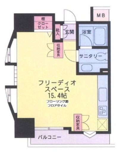フリーディオ神楽坂　4F2号室　間取り
