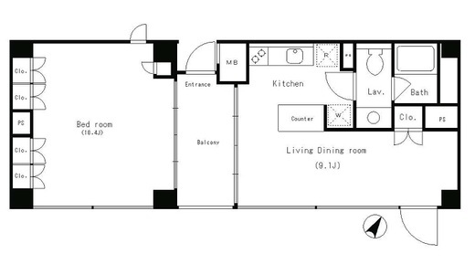パークアクシス渋谷　203号室　間取り