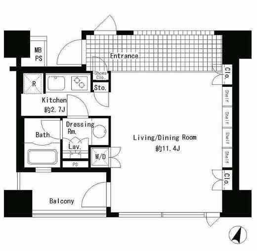 パークアクシス渋谷神南　1001号室　間取り