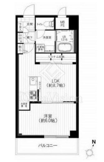 クレール六本木　804号室　間取り