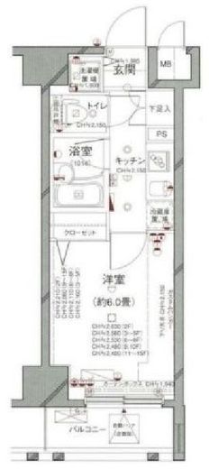 パレステュディオ六本木EAST2　1302号室　間取り