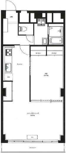 秀和高輪レジデンス　5F1号室　間取り