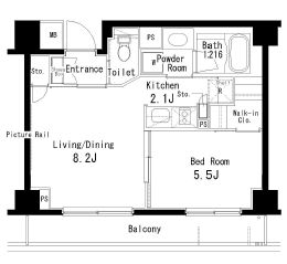 パークアクシス六本木檜町公園　106号室　間取り