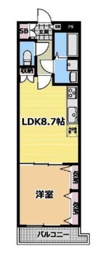 グランドパレス田町　516号室　間取り