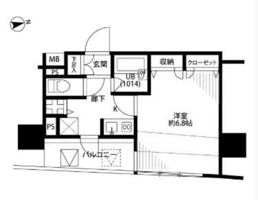 プレール・ドゥーク銀座イースト　704号室　間取り