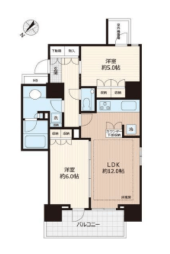 ザ・パークハウスアーバンス東五反田　1401号室　間取り