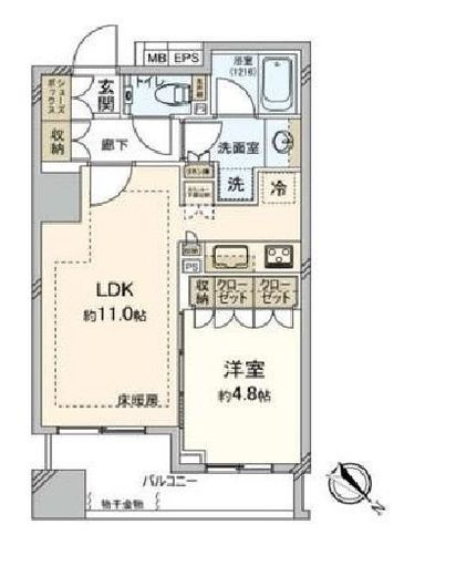 ザ・パークハウスアーバンス東五反田　1404号室　間取り