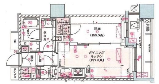 ザ・パークハウスアーバンス東五反田　605号室　間取り