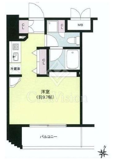 シンシア白金高輪　7F1号室　間取り