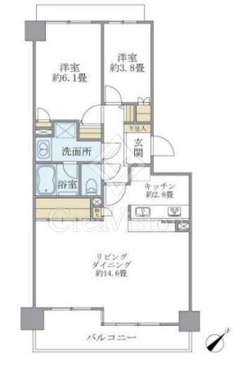 高輪パークホームズ　904号室　間取り