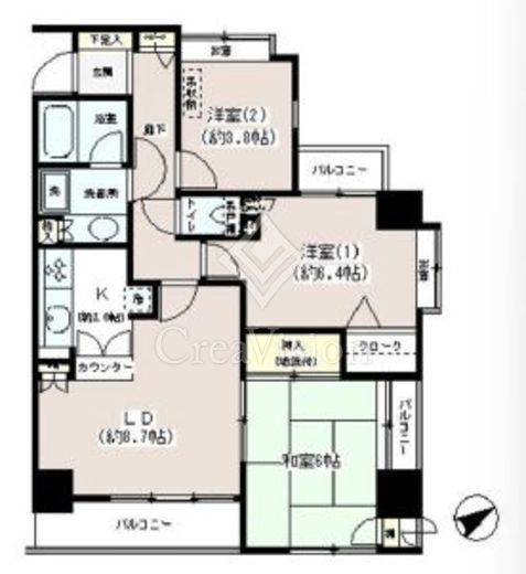 高輪パークホームズ　10F1号室　間取り