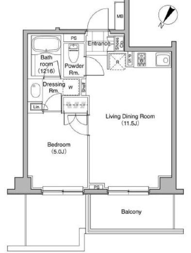 コートレアル三田綱町　204号室　間取り