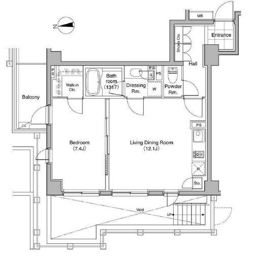 コートレアル三田綱町　205号室　間取り