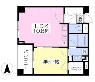 コートレアル三田綱町　406号室　間取り