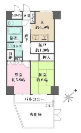 藤和シティホームズ新宿余丁町　101号室　間取り