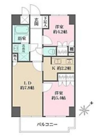 藤和シティホームズ新宿余丁町　406号室　間取り