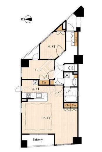 ジェイパーク御苑内藤町　2F2号室　間取り