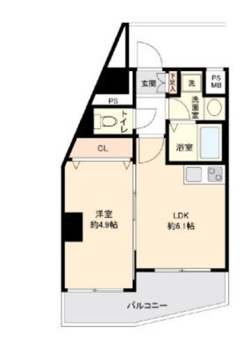 ONE ROOF FLAT NISHIWASEDA　1007号室　間取り