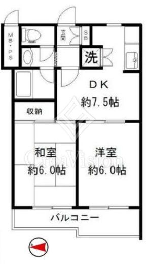 ライオンズマンション新宿原町　3F1号室　間取り