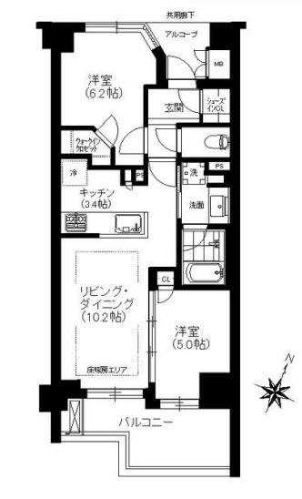 ジオ目黒　603号室　間取り