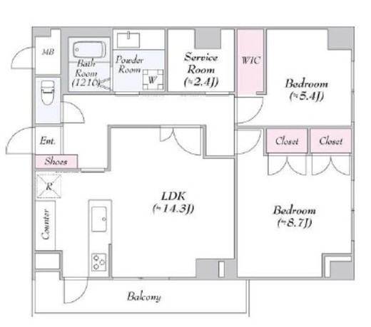 ヴァンテ・アン神楽坂　309号室　間取り
