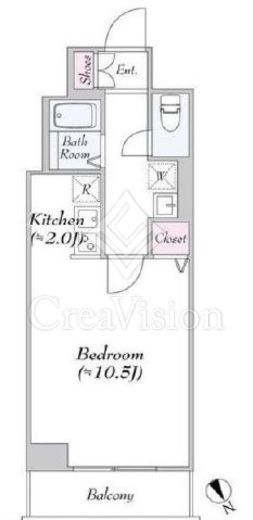 ヴァンテ・アン神楽坂　503号室　間取り
