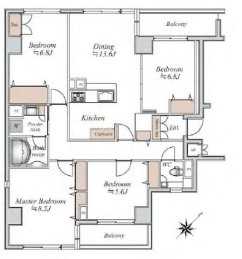 グリーンホームズ1　602号室　間取り