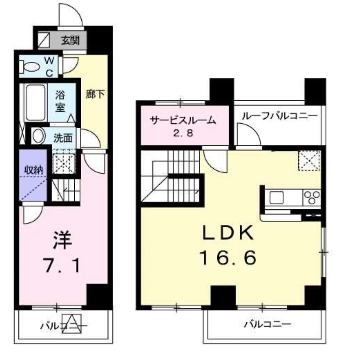 プレジールシナガワ　802号室　間取り