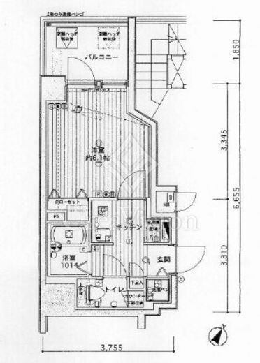 グランフォース九段　1001号室　間取り