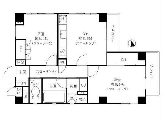 M-AZABUJUBAN　401号室　間取り
