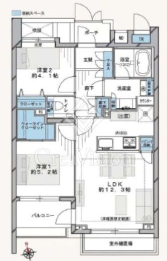 クレアホームズ神楽坂　202号室　間取り
