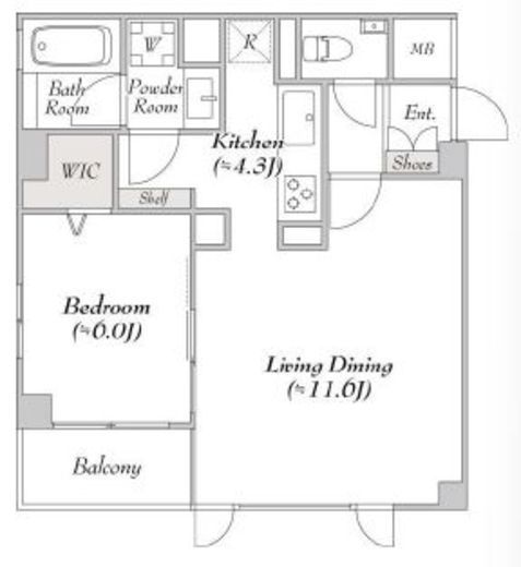 ミリアレジデンス高輪　103号室　間取り