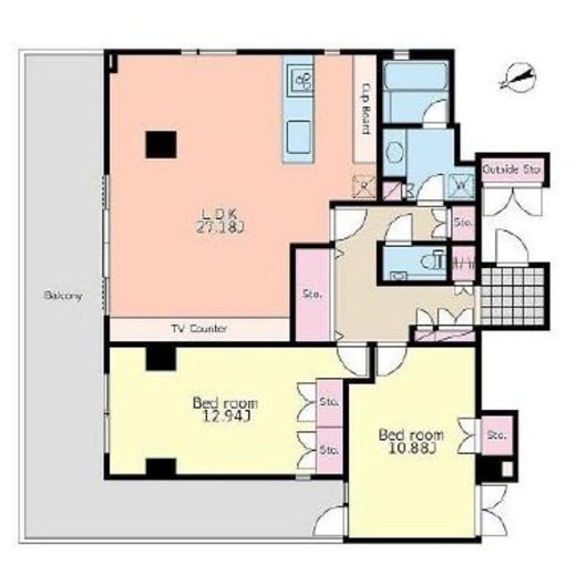 プラチネサンク　202号室　間取り