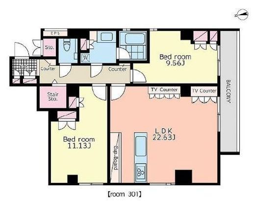 プラチネサンク　301号室　間取り