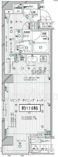 デュオ・スカーラ兜町　801号室　間取り