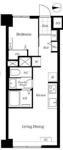 築地永谷コーポラス　1123号室　間取り