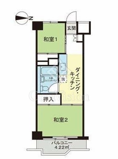 築地永谷コーポラス　423号室　間取り