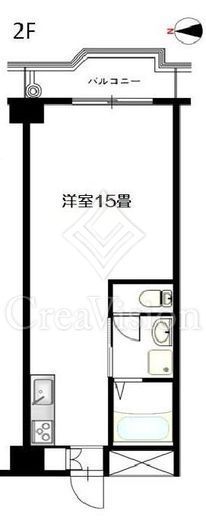 築地永谷コーポラス　2F1号室　間取り