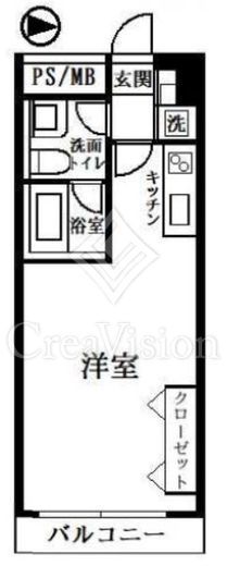 築地永谷コーポラス　1016号室　間取り