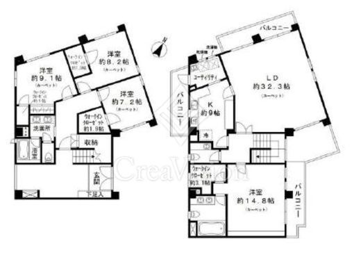 カメリアコート神山町　101号室　間取り
