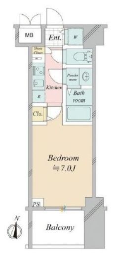 ガラ・ステーション岩本町North　1113号室　間取り
