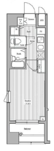 ガラ・ステーション岩本町North　1116号室　間取り