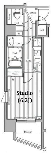 ガラ・ステーション岩本町North　915号室　間取り