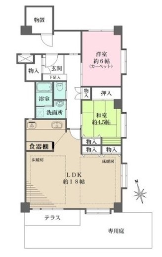 市ヶ谷薬王寺マンション　108号室　間取り