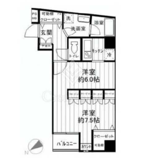 ドルチェ日本橋キャナルシティー　904号室　間取り